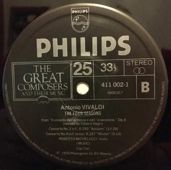 Vivaldi* - I Musici , Soloist Roberto Michelucci : The Four Seasons (LP)