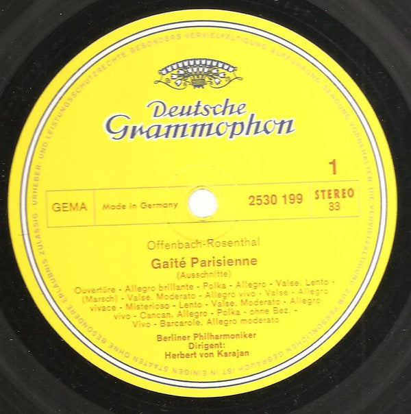 Jacques Offenbach / Charles Gounod - Berliner Philharmoniker • Herbert von Karajan : Gaîté Parisienne (Excerpts) / Ballet Music And Waltz From Faust  (LP)