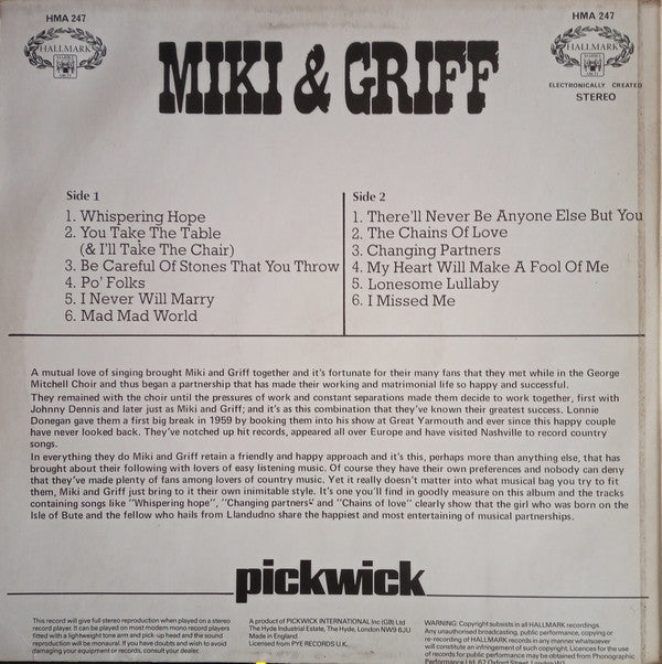 Miki & Griff : Miki & Griff (LP, Comp)