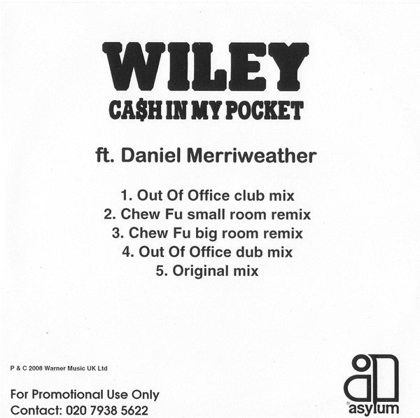 Wiley (2) Ft. Daniel Merriweather : Cash In My Pocket (CDr, Maxi, Promo)