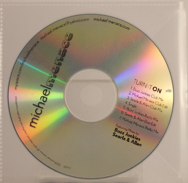 Michael Menace : Turn It On (CDr, Single, Promo)
