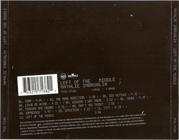 Natalie Imbruglia : Left Of The Middle (CD, Album, RP, Son)