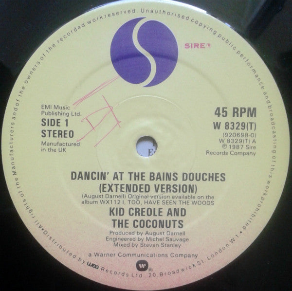 Kid Creole And The Coconuts : Dancin' At The Bains Douches (12")