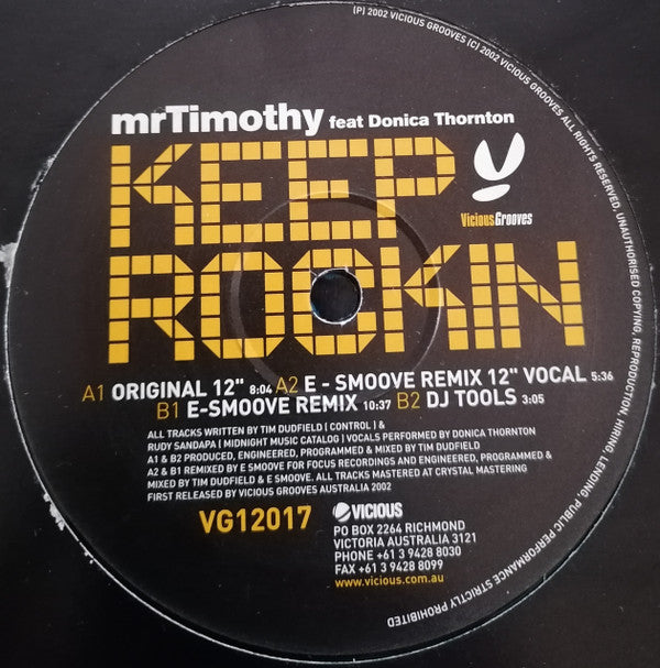 mrTimothy : Keep Rockin (12")