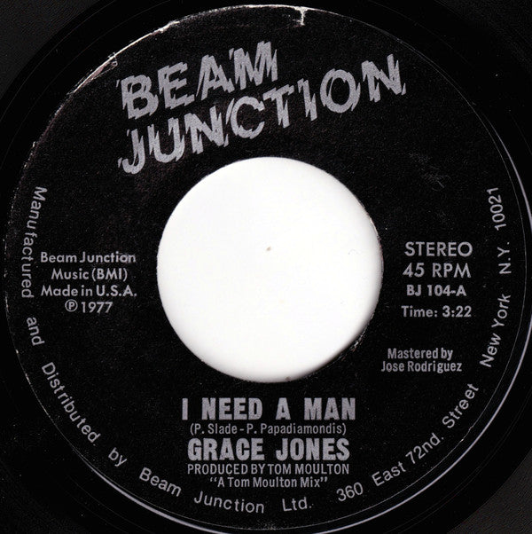 Grace Jones : I Need A Man (7", Single, Styrene)