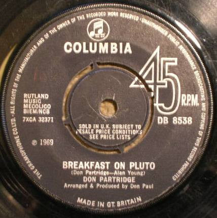 Don Partridge : Breakfast On Pluto (7", Single, 4 P)