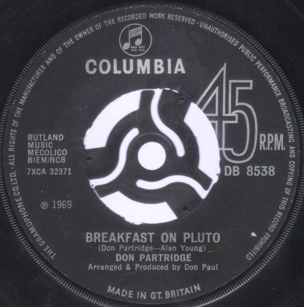 Don Partridge : Breakfast On Pluto (7", Single, 4 P)