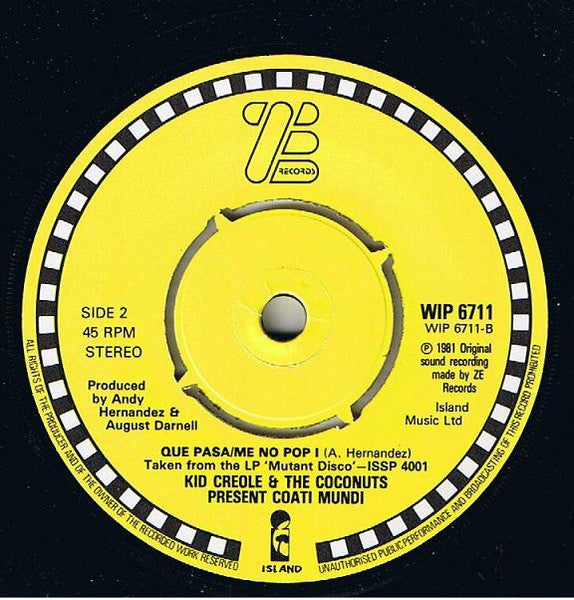 Coati Mundi : Me No Pop I (7", Single)