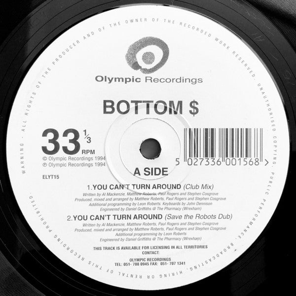 Bottom $* : You Can't Turn Around (12", Single)