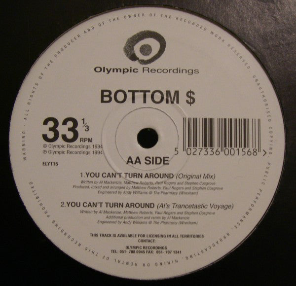 Bottom $* : You Can't Turn Around (12", Single)