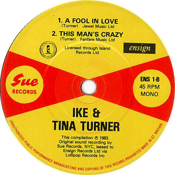Ike & Tina Turner : Ike & Tina Turner's Sue Sessions (7", EP, Mono)