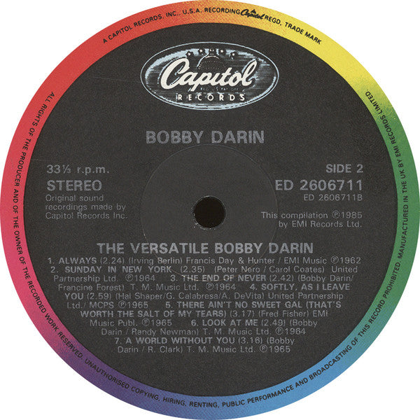 Bobby Darin : The Versatile Bobby Darin (LP, Comp)