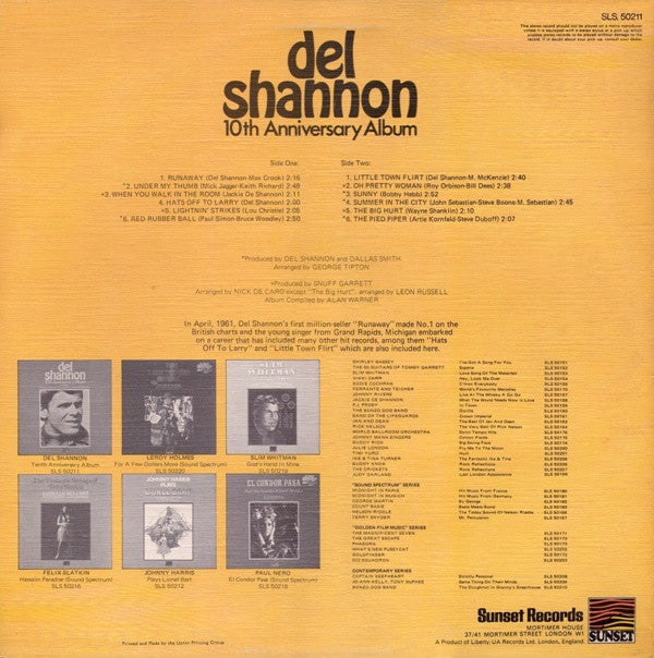 Del Shannon : 10th Anniversary Album (LP, Comp)