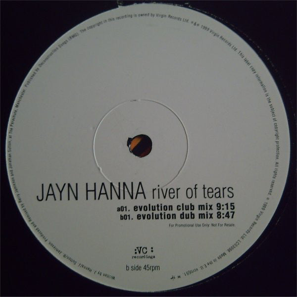 Jayn Hanna : River Of Tears (12", Promo)