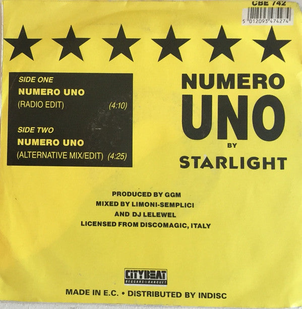 Starlight : Numero Uno (7", Single)