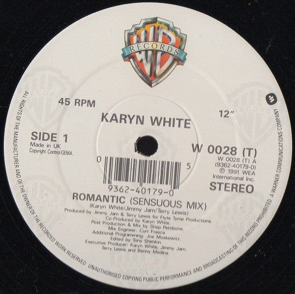 Karyn White : Romantic (12", Single)