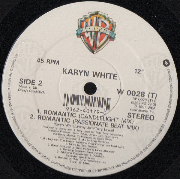 Karyn White : Romantic (12", Single)
