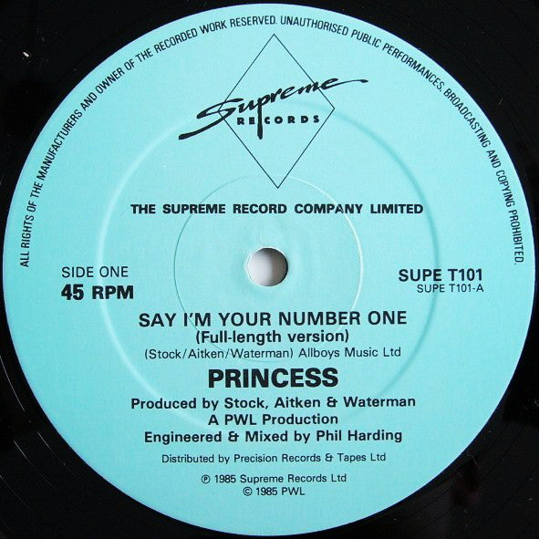 Princess : Say I'm Your No. 1 (12")