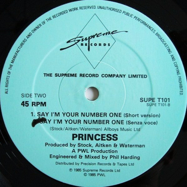 Princess : Say I'm Your No. 1 (12")