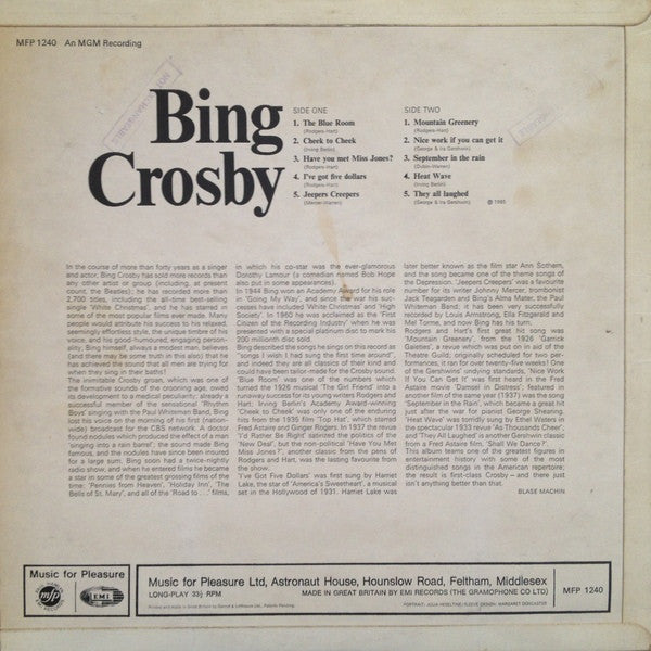 Bing Crosby : Bing Crosby (LP, Mono, RE)