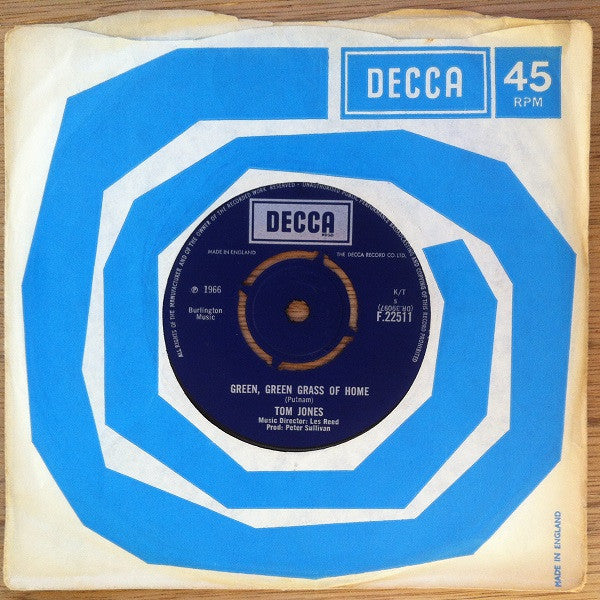 Tom Jones : Green, Green Grass Of Home  (7", Single)