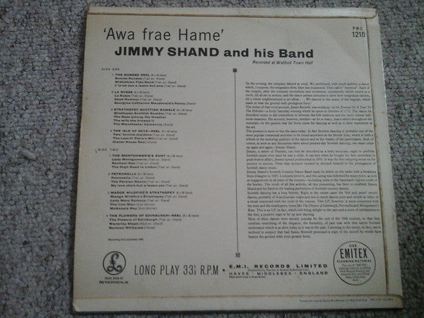Jimmy Shand And His Band : Awa Frae Hame (LP, Mono)