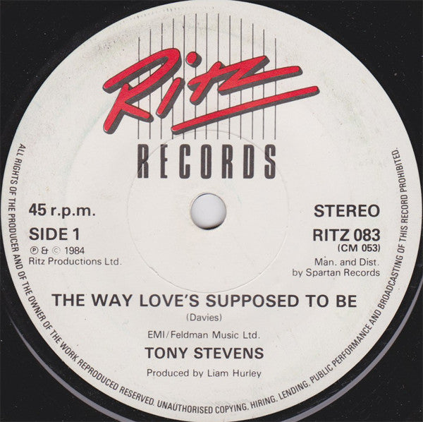 Tony Stevens (5) : The Way Love's Supposed To Be (7", Single)