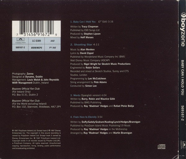 Boyzone : Baby Can I Hold You / Shooting Star (CD, Single, Dig)