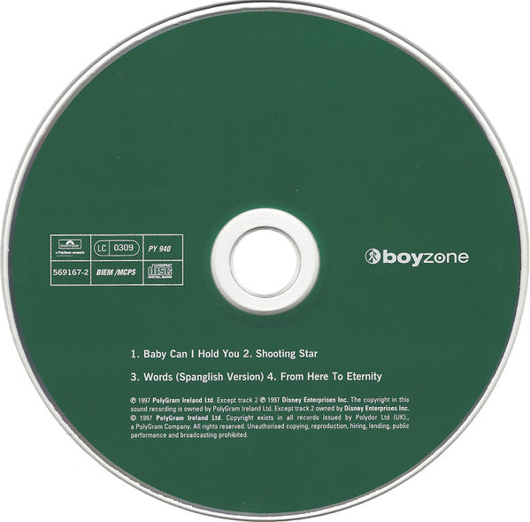 Boyzone : Baby Can I Hold You / Shooting Star (CD, Single, Dig)