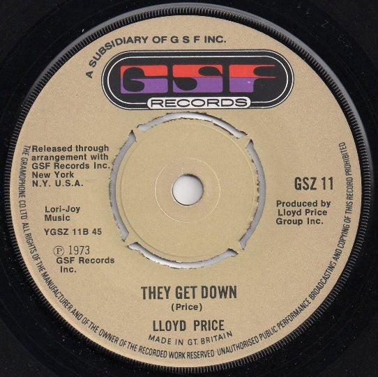 Lloyd Price : Trying To Slip (Away) / They Get Down (7", Single)