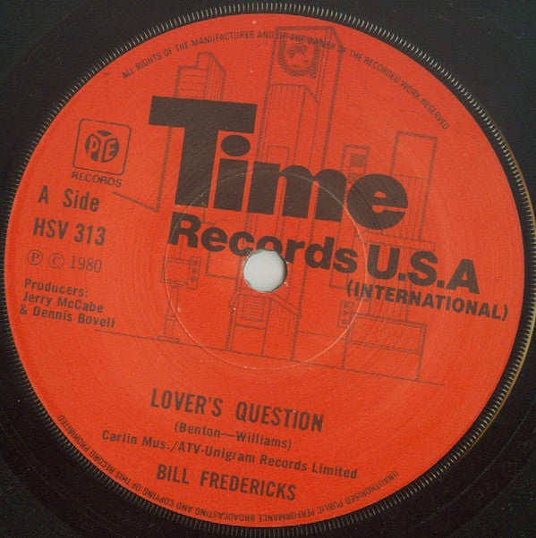Bill Fredericks : Lovers Question (7")