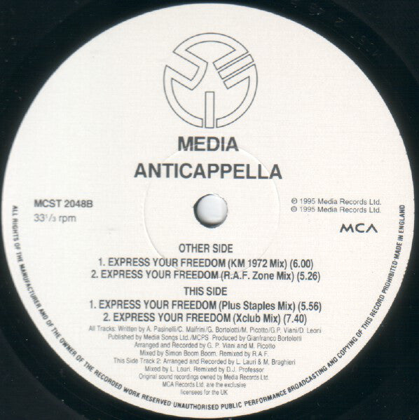 Anticappella : Express Your Freedom (12")