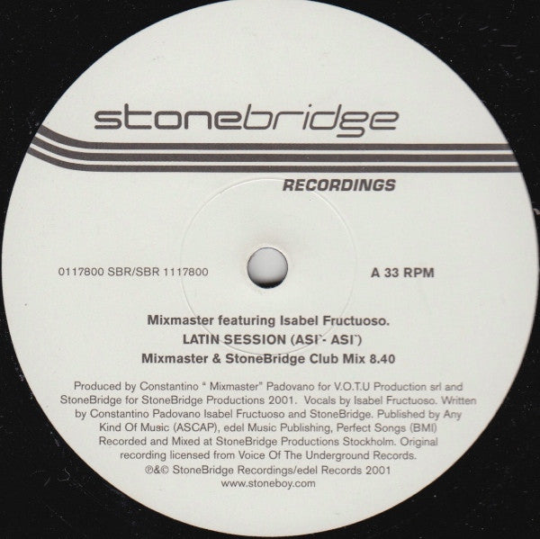 Costantino "Mixmaster" Padovano Featuring Isabel Fructuoso : Latin Session (Así Así) (12", Promo)