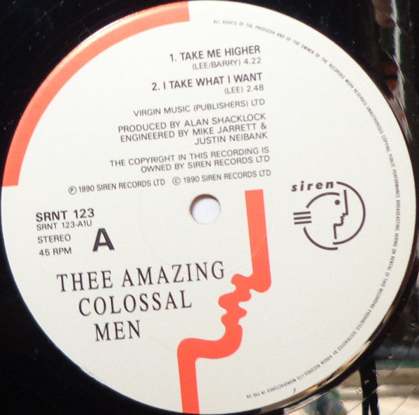 Thee Amazing Colossal Men : Take Me Higher (12")