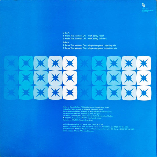 Peach : From This Moment On (12", Promo)