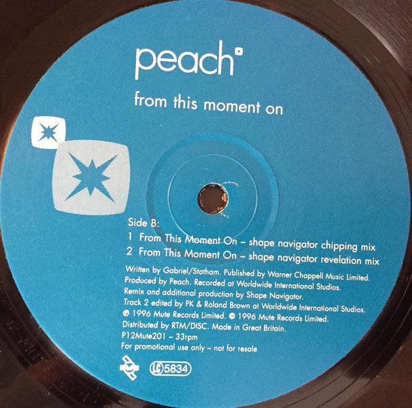 Peach : From This Moment On (12", Promo)