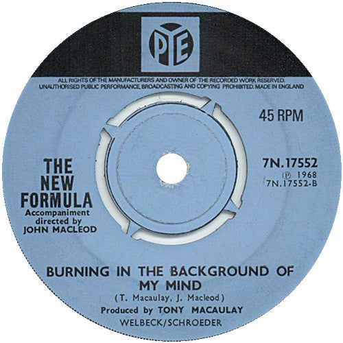 New Formula : My Baby's Coming Home (7", Single)