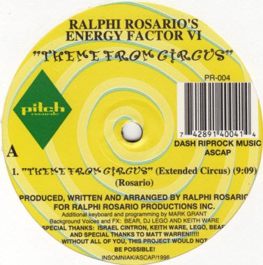 Ralphi Rosario 's Energy Factor : Theme From Circus (12")