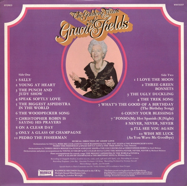 Gracie Fields : The Golden Years Of Gracie Fields (LP, Album)