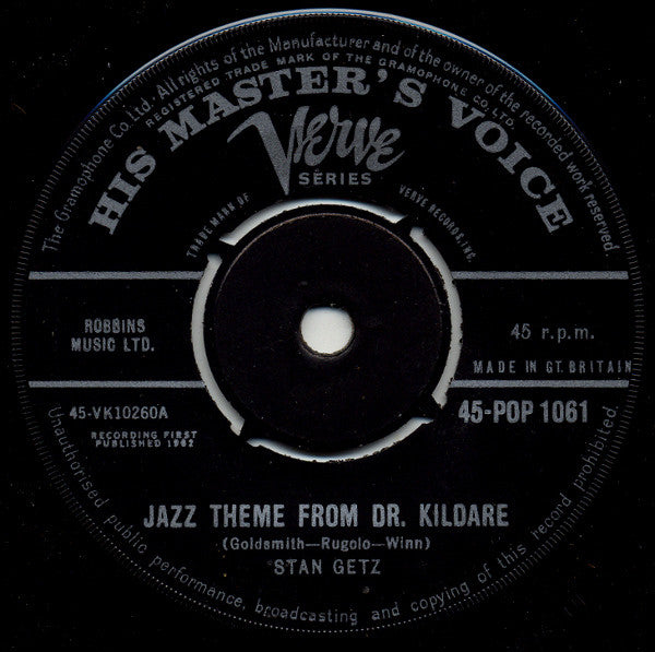 Stan Getz / Charlie Byrd : Jazz Theme From Dr. Kildare / Desafinado (7", Single, RP)
