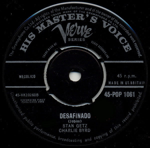 Stan Getz / Charlie Byrd : Jazz Theme From Dr. Kildare / Desafinado (7", Single, RP)