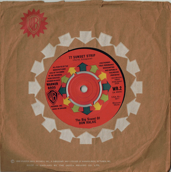 Don Ralke / Pete Candoli And His Orchestra : 77 Sunset Strip / 77 Sunset Strip Cha-Cha (7", RE)