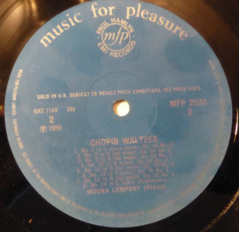 Dame Moura Lympany : Waltzes (LP, Mono)