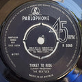 The Beatles : Ticket To Ride (7", Single, Mono)