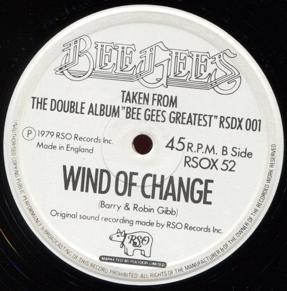 Bee Gees : Spirits (Having Flown) / Wind Of Change (12", Single)