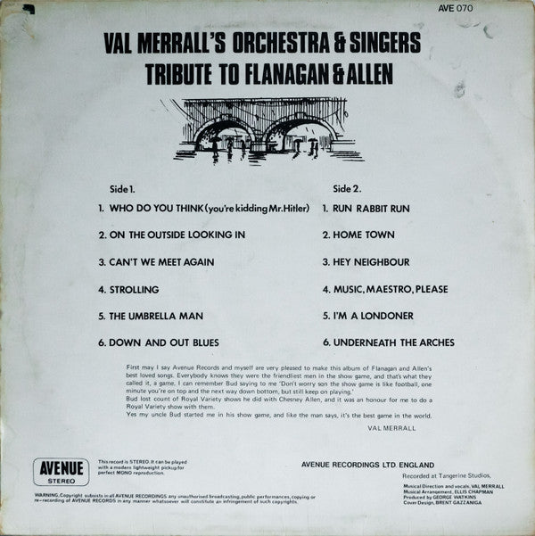 Val Merrall's Orchestra : Val Merrall's Tribute To Flanagan And Allen (LP)