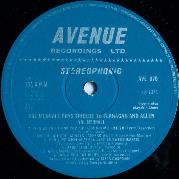 Val Merrall's Orchestra : Val Merrall's Tribute To Flanagan And Allen (LP)
