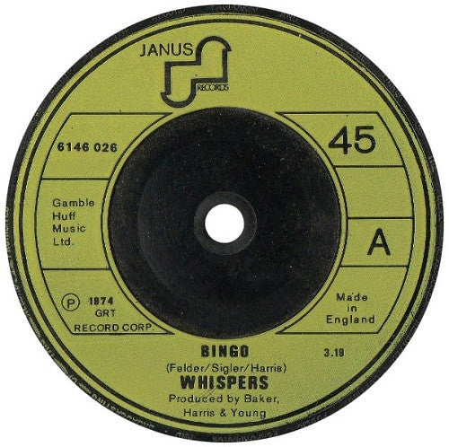 The Whispers : Bingo (7", Single)