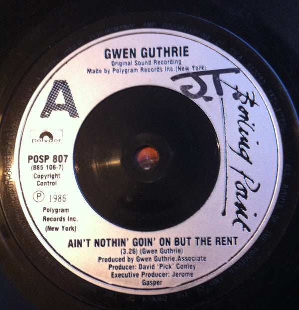Gwen Guthrie : Ain't Nothin' Goin' On But The Rent (7", Single)