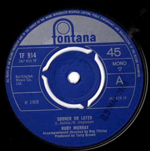 Ruby Murray : Sooner Or Later (7", Single, Mono)